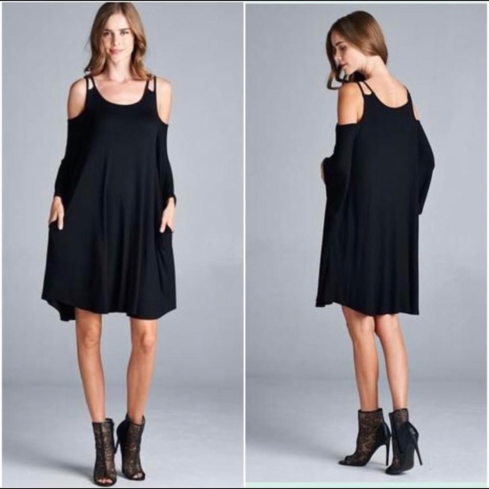 Cold shoulder Black dress NWT